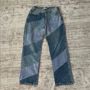 Women’s Blue Patchwork Jeans